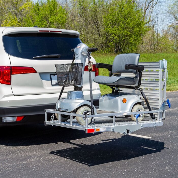 Silver Spring Folding Aluminum Scooter And Wheelchair Carrier With Ramp